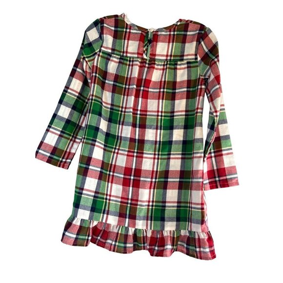Jammies for your Families Girls Night Gown Plaid Red Green White Blue Size M 8 - Picture 4 of 5